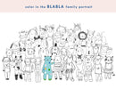 Blabla Kids downloads We Are Family Coloring Sheet
