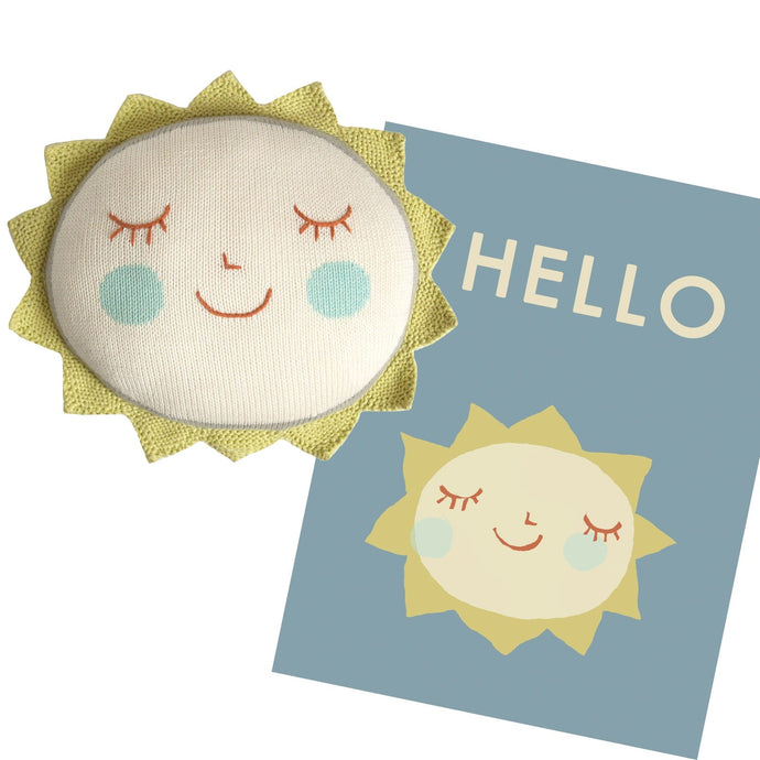 Blabla Kids Gift Set Sun Pillow and Hello Print Bundle
