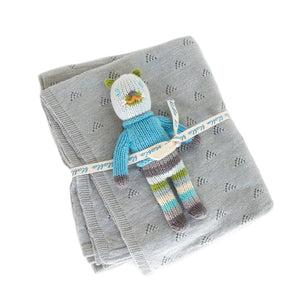 Blabla Kids Gift Set Cat Rattle & Pebble Blanket Bundle